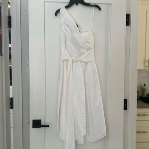 NWT BR White One Shoulder Midi Dress